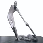 Isabel Miramontes hedendaagse bronzen sculptuur abstracte kunst sculptuur decoratie ontwerp een liefdespaar sculptuur houd elkaars handen vast voor kom op