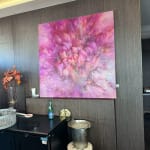 valse de fleur noriko kurafuji peinture à l'huile rose violet fleur de printemps sakura peinture japonaise contemporaine art yi galerie d'art de bruxelles