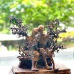 Philemon and baucis lieven d'haese contemporary bronze sculpture a love couple sculpture tree sculpture Art Yi child sculpture childhood dream art gallery in brussels