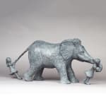 L'éléphant préféré des deux filles sculpture contemporaine en bronze jardin design d'intérieur sophie verger