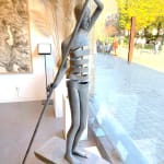 borigine beautiful girl on a boat contemporary bronze garden sculpture monumental sculpture isabel miramontes garden decoration design swimming pool chair art yi gallery brussels