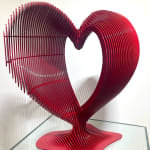 Amare hartsculptuur Jean Paul Kala hedendaagse sculptuur gouden hartsculptuur aluminium sculptuur interieurontwerp huiskunst Art Yi-galerij Kunstgalerij in Brussel