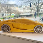 Lambo gele luxe raceauto sculptuur Jean Paul Kala hedendaagse auto sculptuur Art Yi-galerij Kunstgalerij Brussel