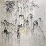 Whispers of Relics abstract schilderij van Chems acrylverf zandschildering meditatieschilderij zenkunst waterlandschap waterschilderij in Art Yi-galerie in Brussel