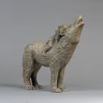 Le loup et une petite fille ou "le rêve" sculpture contemporaine en bronze design d'intérieur galerie d'art sophie verger bruxelles