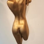 Close to me golden sculpture on the wall Marc de Corte dancing woman sculpture girl sculpture dance sculpture naked human sculpture wall sculpture bronze sculpture contemporary sculpture Art Yi gallery Brussels art gallery