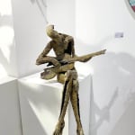 guitarist sculpture of Jacques Van Den Abeele musician sculpture music sculpture contemporary sculpture bronze sculpture Art Yi gallery Brussels art gallery