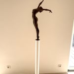 Shake it all off with me Marc de Corte dancing girl sculpture contemporary bronze sculpture naked dancing woman garden sculpture at Art Yi gallery in Brussels