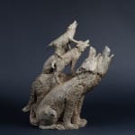 refrein wolf zing naar de maan wolf familie wolf sculptuur wolf collectie hedendaagse dierensculptuur in brons sophie verger art yi kunstgalerij brussel