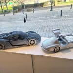 Porsche fancy blue racing car sculpture Jean Paul Kala contemporary sculpture car lover Art Yi gallery Brussels art gallery