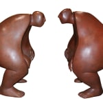 Isabel Miramontes hedendaagse bronzen sculptuur abstracte kunst beeldhouwkunst decoratie ontwerp minimalisme Dialoog van de Doven twee Japanse sumo speelspel Art Yi-galerij Kunstgalerij Brussel