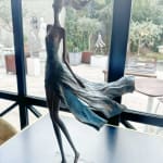 Feelings woman sculpture Hedwige Leroux contemporary sculpture bronze sculpture woman with hair blowing into the wind interior design at hotel Barsey by Warwick Art Yi gallery Brussels art gallery