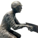 zestig motorrijder hedendaagse bronzen sculptuur van een jongen rijdend op een motorfiets lieven d'haese sport sculpture art art yi kunstgalerie in brussel