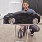 Chirona black luxury racing car sculpture Jean Paul Kala contemporary car sculpture Art Yi gallery Brussels art gallery