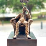 Consulting is an external memory lieven d'haese contemporary bronze sculpture a boy thinking and sitting sculpture Art Yi child sculpture childhood dream art gallery in brussels