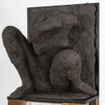Ceramic relief in black clay in sculptor Emilio DiIorio's Women of Troy series.