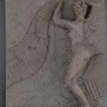 Sculptor Emilio DiIorio's series of 9 Greek Muses in black clay. Ceramic figurative relief is 8th of 9.