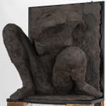 Ceramic relief in black clay in sculptor Emilio DiIorio's Women of Troy series.