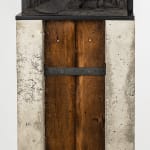Ceramic relief in black clay in sculptor Emilio DiIorio's Women of Troy series.
