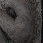 Ceramic relief in black clay in sculptor Emilio DiIorio's Women of Troy series.