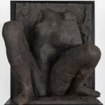 Ceramic relief in black clay in sculptor Emilio DiIorio's Women of Troy series.
