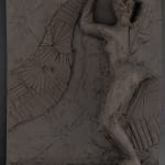 Sculptor Emilio DiIorio's series of 9 Greek Muses in black clay. Ceramic figurative relief is 8th of 9.