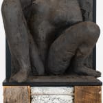 Ceramic relief in black clay in sculptor Emilio DiIorio's Women of Troy series.