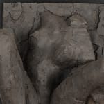 Ceramic relief in black clay in sculptor Emilio DiIorio's Women of Troy series.