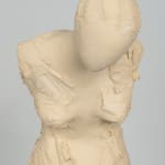 Fragmented figurative female torso in white ceramic. No. 3 in sculptor Emilio DiIorio's Sei donne series..