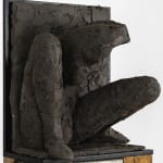 Ceramic relief in black clay in sculptor Emilio DiIorio's Women of Troy series.
