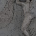 Sculptor Emilio DiIorio's series of 9 Greek Muses in black clay. Ceramic figurative relief is 8th of 9.