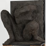 Ceramic relief in black clay in sculptor Emilio DiIorio's Women of Troy series.