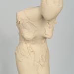 Fragmented figurative female torso in white ceramic. No. 3 in sculptor Emilio DiIorio's Sei donne series..