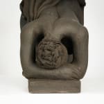 Figurative ceramics sculpture by artist Emilio DiIorio. Female figure is No. 5 in artist's Seated Bathers series in black clay.