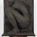 Ceramic relief in black clay in sculptor Emilio DiIorio's Women of Troy series.