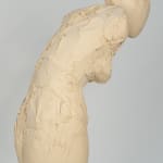 Fragmented figurative female torso in white ceramic. No. 3 in sculptor Emilio DiIorio's Sei donne series..