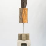 Standing abstract figurative ceramic sculpture by artist Emilio DiIorio