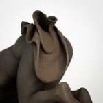 Figurative ceramics sculpture by artist Emilio DiIorio. Female figure is No. 5 in artist's Seated Bathers series in black clay.
