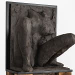 Ceramic relief in black clay in sculptor Emilio DiIorio's Women of Troy series.