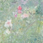 Pink, white and yellowish flowers painted by artist He Duoling which delivers a sense of early spring