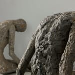 The detail of papier mache material of the sculpture.
