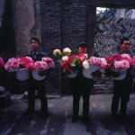 A group of Bang Bang men stand in a single row.