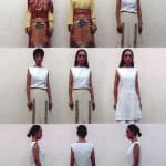 This image is a combination of nine video stills from Chen Qiulin's video work Farewell Poem in 2002.