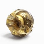 gold chrome resin geometric sphere sculpture art