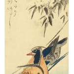 Utagawa Hiroshige (1797-1858), Mandarin Ducks Swimming in Stream, about 1844