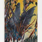László von Dohnányi, Purple flowers with a yellow light, 2023