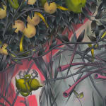 László von Dohnányi, Purple flowers with a yellow light, 2023