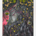 László von Dohnányi, Purple flowers with a yellow light, 2023