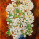 Moïse Kisling (1891-1953), Bouquet de fleurs sur fond rouge-orangé, circa 1928