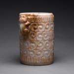Mayan Marble Cylindrical Vase with Jaguar Handles, 500 CE - 900 CE